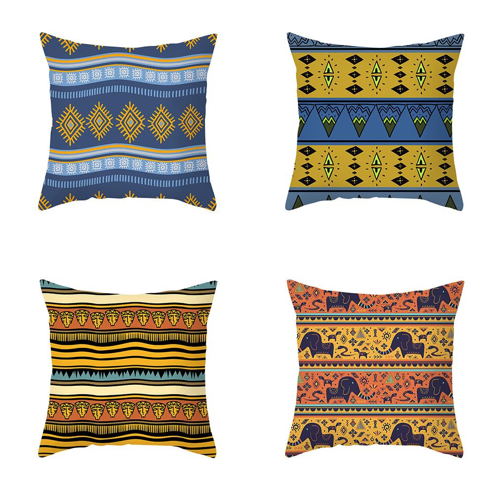 Geometric Pillow Abstract Stripe Cushion Cover Ethnic Style Office Sofa Pillowcase Home Decor Pillowcase
