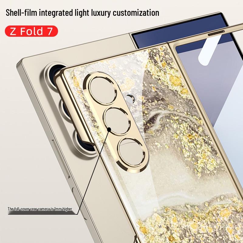 Samsung Z Fold7 Marble Folding Case: Stylish & Trendy Glass Cover for Women