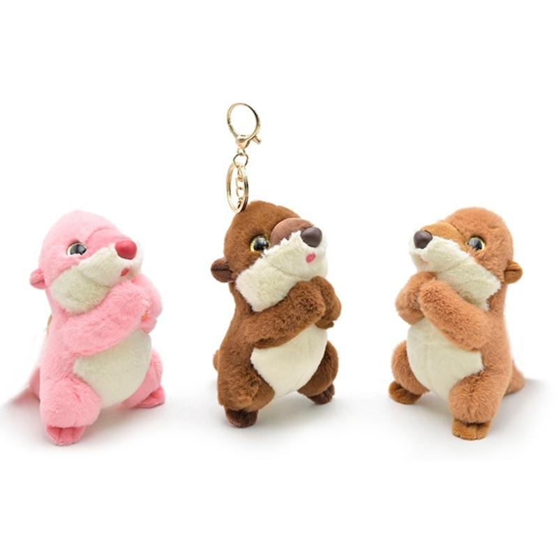 Plush Otters Pendant Keychain Accessory Comfortable Bag Charm Stylish Animal Charm Keyring Ornament for Women Girls