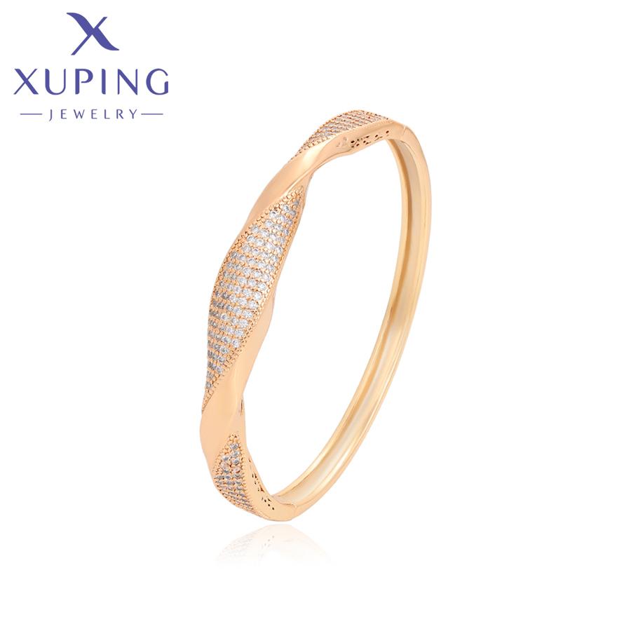 A00917741 Xuping Fashion Luxury Bangle 18K Gold Color Women Luxury Royal Romantic Trendy Vintage Bangle