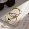 Yori Teardrop-shaped Resin Pearl Open Bracelet Bangle 18k Gold Plated Waterproof Jewelry For Women Charm Fashion