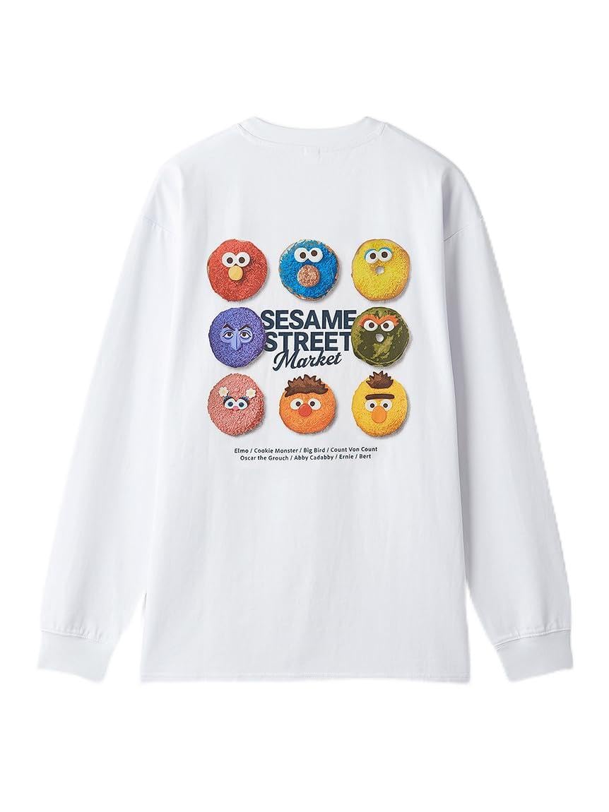 [Sesame Street Market] SWEETS DONUTS Long-Sleeve T-Shirt SSMUCT256434 Unisex Adult White L