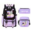 Animation Cartoon Peripheral Printing Trend Lightweight Shoulder Backpack, Primary And Secondary School Student Leisure Schoolbag Three-Piece Set