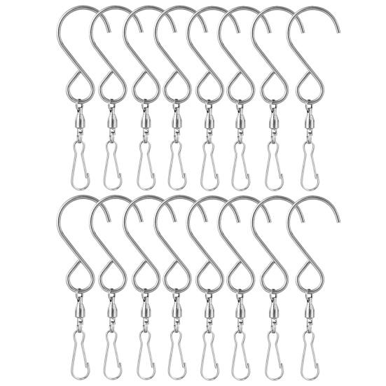 

37484 шт. S-образные подвесные поворотные крючки с зажимом, большая несущая способность, сверхмощный Ловец снов, вертушка для ветра, колокольчики, птица 16pcs