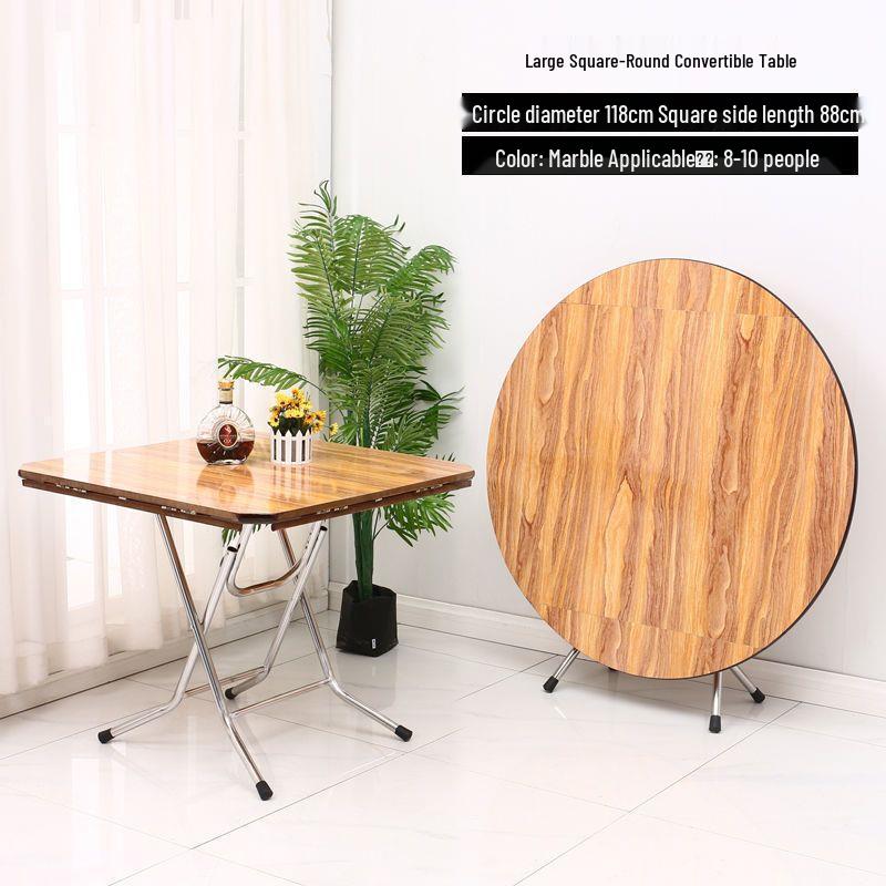 Compact Foldable Round Dining Table for 4 - Ideal for Small Apartments