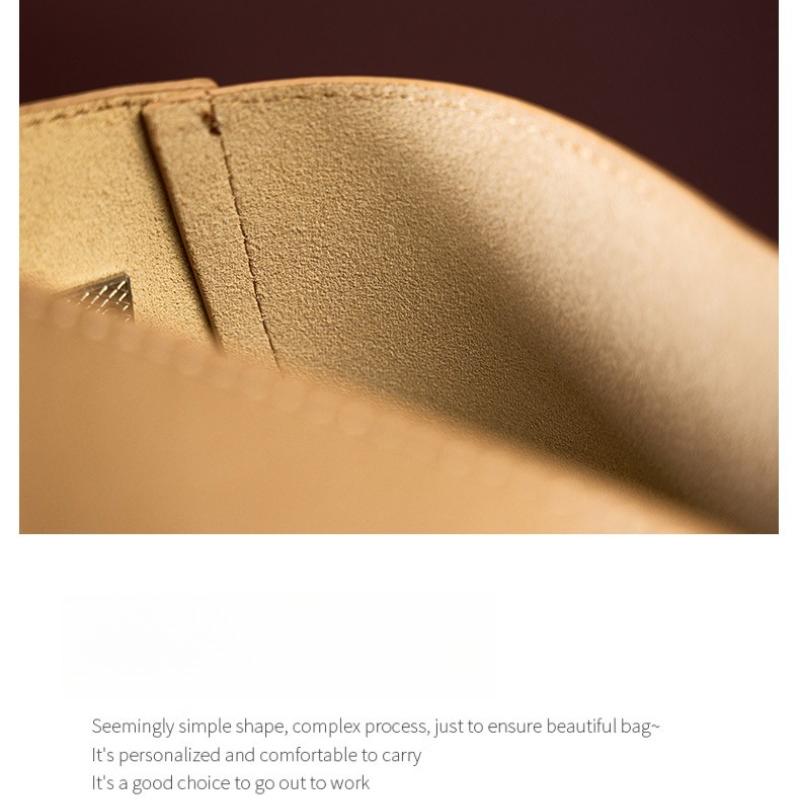 Genuine Leather Women's Messenger Bag Second Layer Cowhide Shopper Shoulder Bag Commuter Bucket Handbag Simple High-quality Female Tote Bag