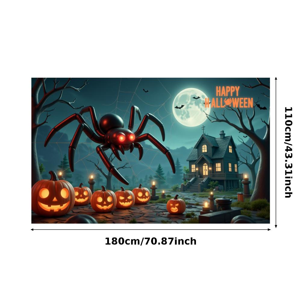 Halloween Banner Haunted Effect Halloween Party Banner Pumpkin Backdrop Pumpkin Illustration Night Theme Banner For Haunted