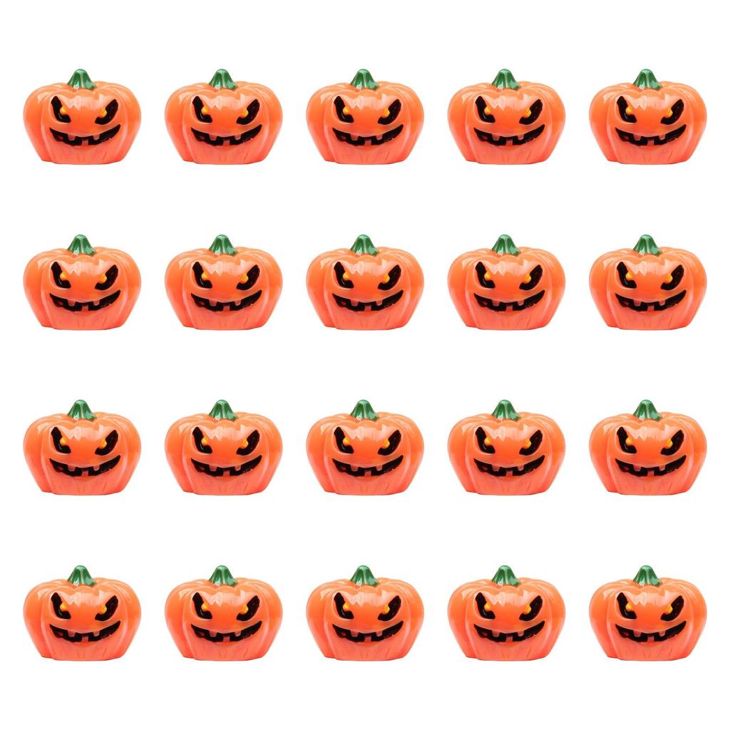 20x Halloween Miniature Pumpkin Figurines Decorative Mini Resin Pumpkins Halloween Decoration for Home Tabletop Party Supplies