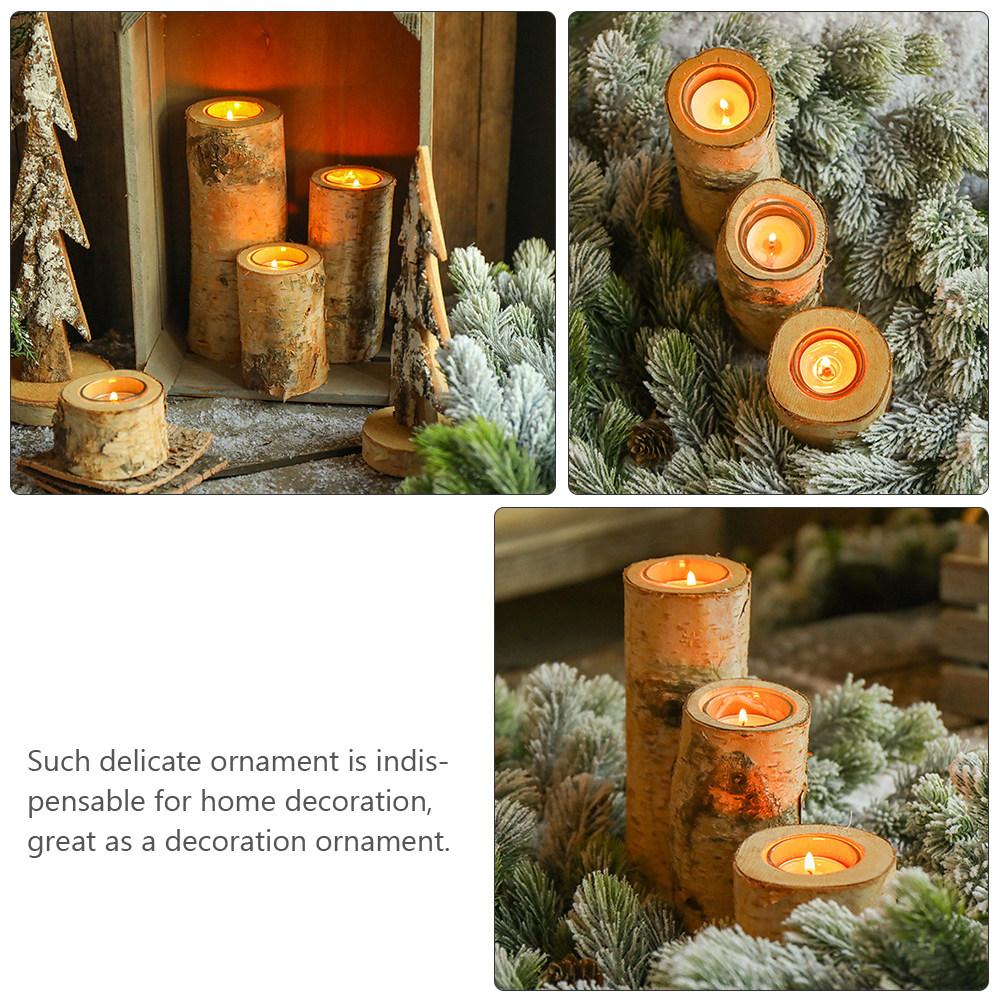 Creative Birch Holder Made of High Quality Wood Natural Finish Candlestick Decor for Cozy Home Ambience Living Room