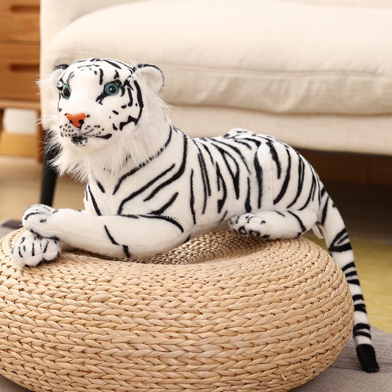 50-90cm Riesige Lebensechte Tiger Plüschtiere Weiche Wilde Tiere Simulation Weiß Brauner Tiger Jaguar Puppe Lustige Geburtstagsgeschenke