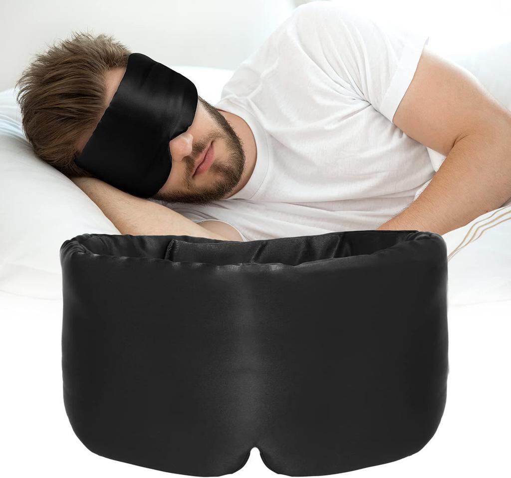 Silk Blackout Full-Cover Sleep Mask - Cooling & Soft for Travel