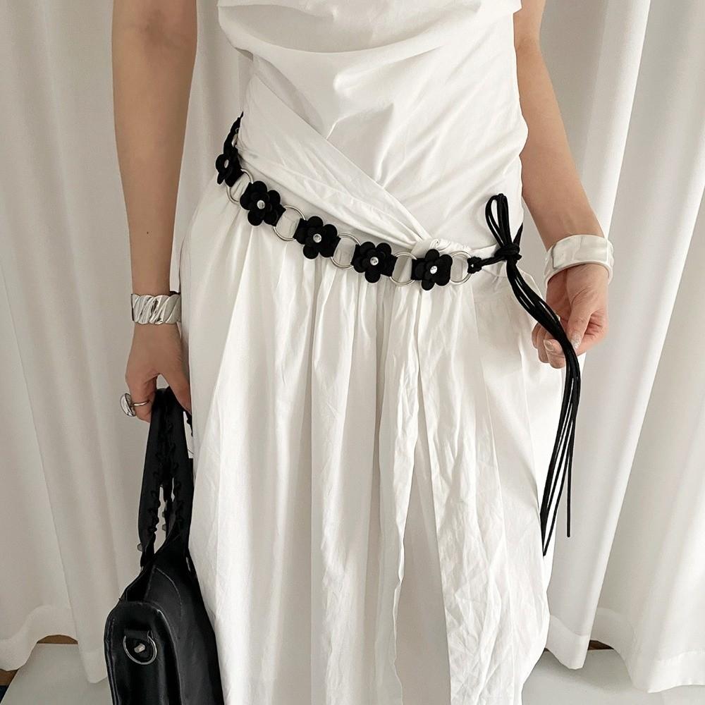Ethnic Leather Waist Rope Floral Dress Jeans Belt American Women's Belt  Waist Decoration