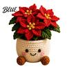 Holiday Gift Ideas for Family Simulated Crochet Christmas Potted Decor, Knitted Mini Artificial Tree Flower Miniature Plants Windowsills Ornament,