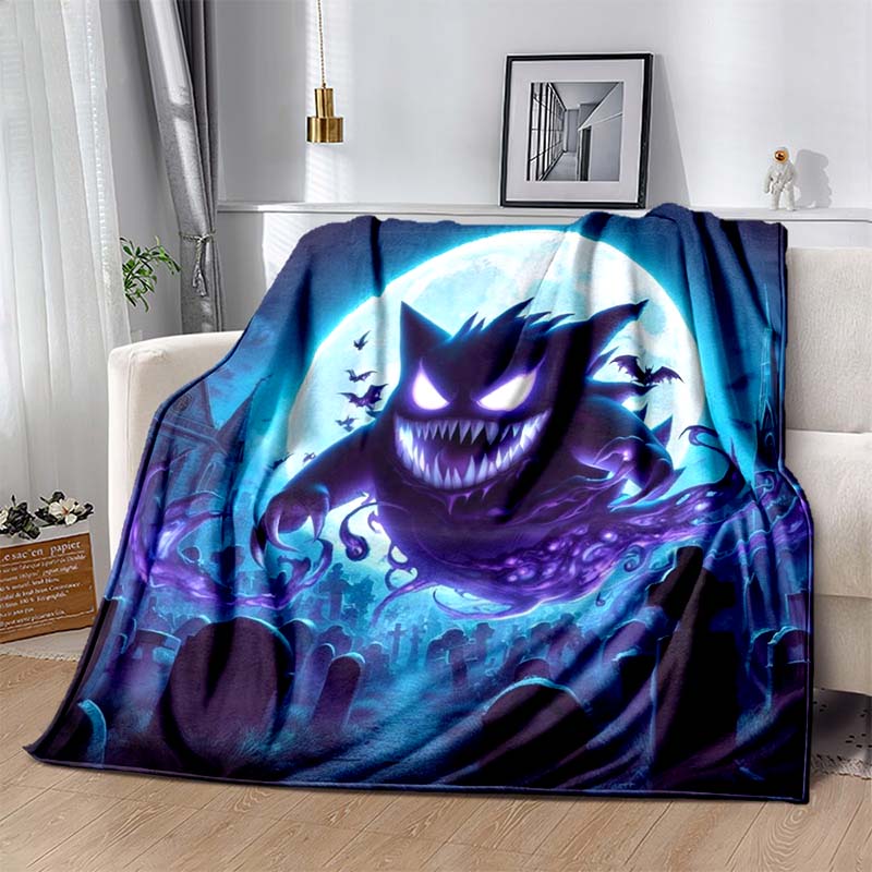 P-Pokemon G-Gengar Print Blanket Warm Soft and Comfortable Home Travel Blanket Sofa Bedding Camping RV Blanket Luxury Gift