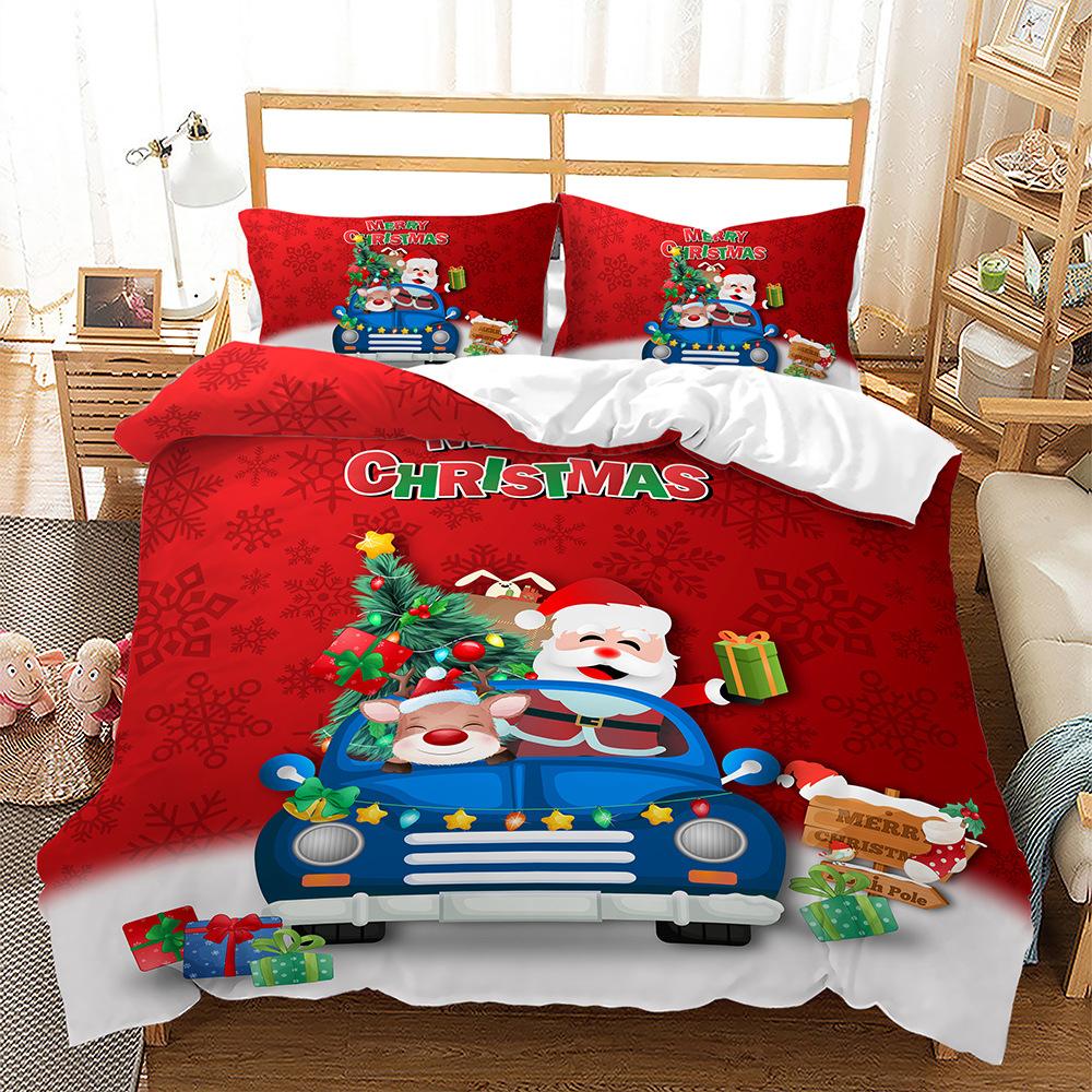 Popular Christmas Three-Piece Set Children'S Bedding Digital Printing Quilt Cover