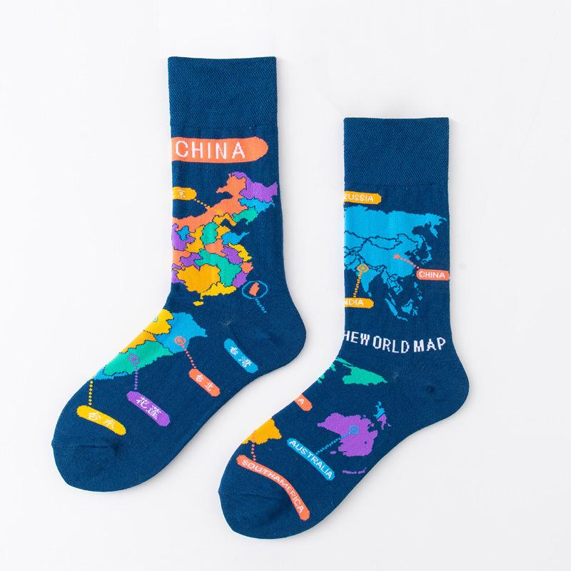 REMOULD Women Fashion Designer Mismatching AB Socks High Quality for Girls Art Crazy Socks With Print Pattern Fancy Cool