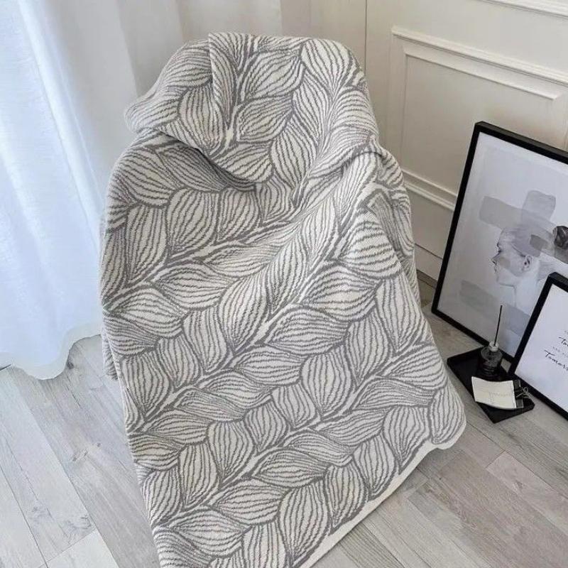Strick-Sofadecke im nordischen Stil - Verdickte Wärme für Herbst/Winter, Leichtgewicht für Frühling/Sommer - Minimalistisch