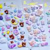 1 pc/4 pcs Cartoon Animals Pets Bear Ghost 3D Puffy Stickers Scrapbooking Diy Journal Stationery Sticker Decor School Supplies