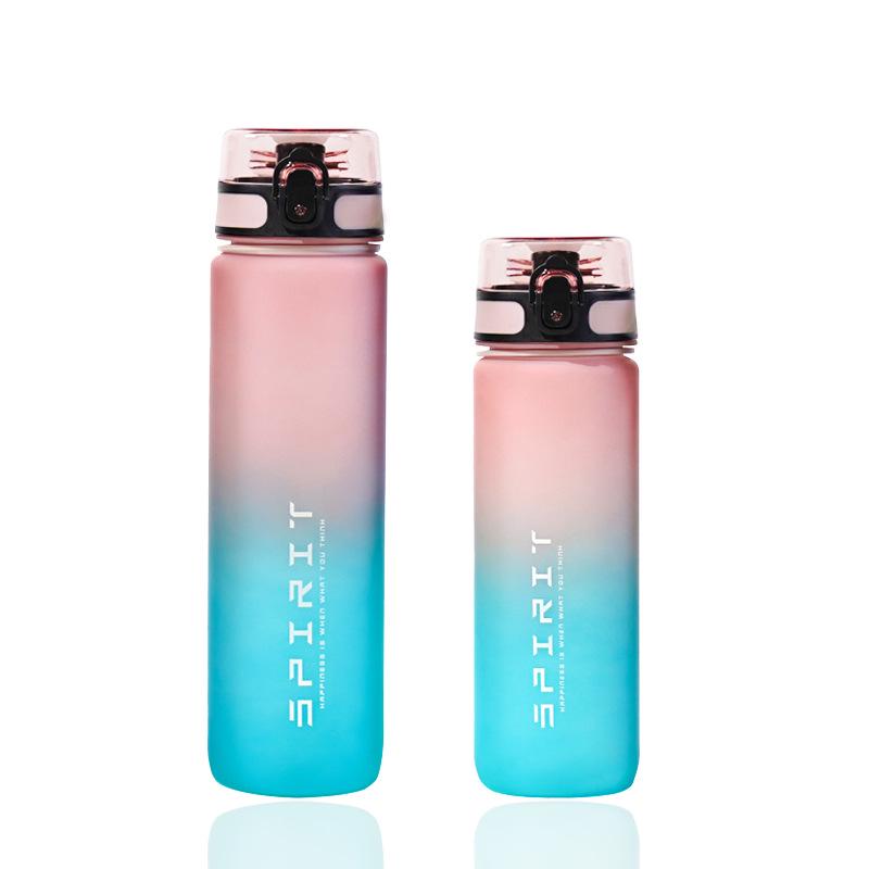 

32 унции Градиентная спортивная бутылка для воды - Идеально подходит для студентов и активного отдыха 600ml синий/розовый