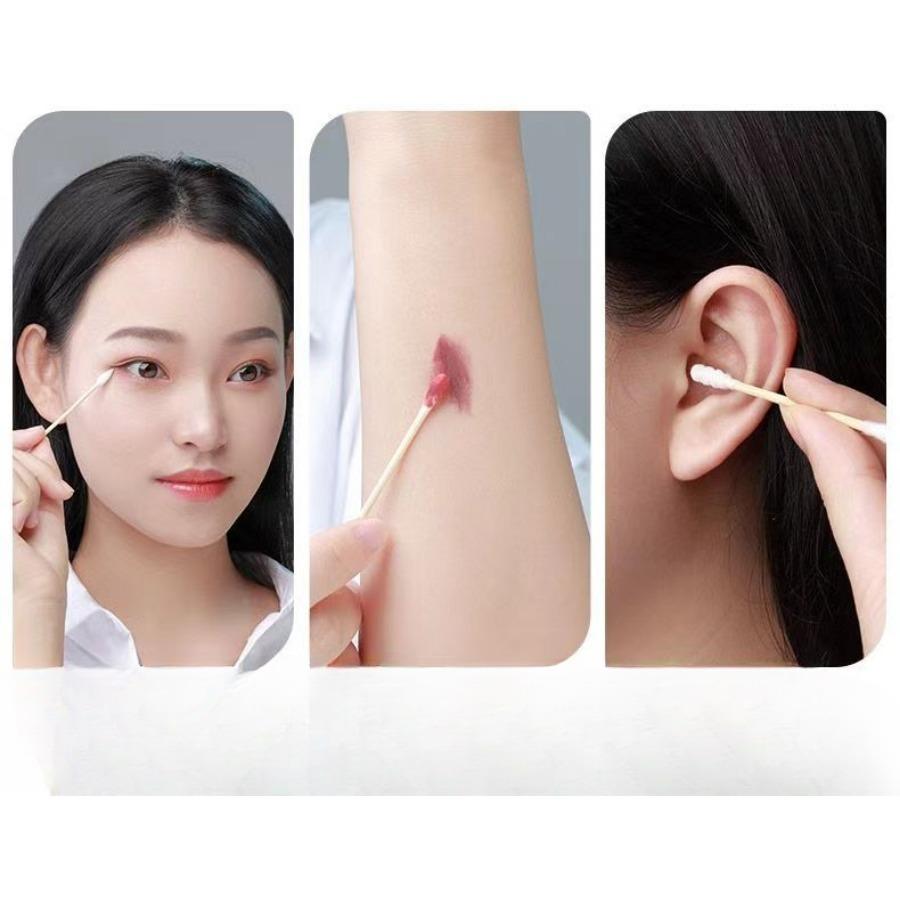 300pcs Double Head Cotton Swab Women Makeup Cotton Buds Tip for Wood Sticks Nose Ears Cleaning Health Care Tools