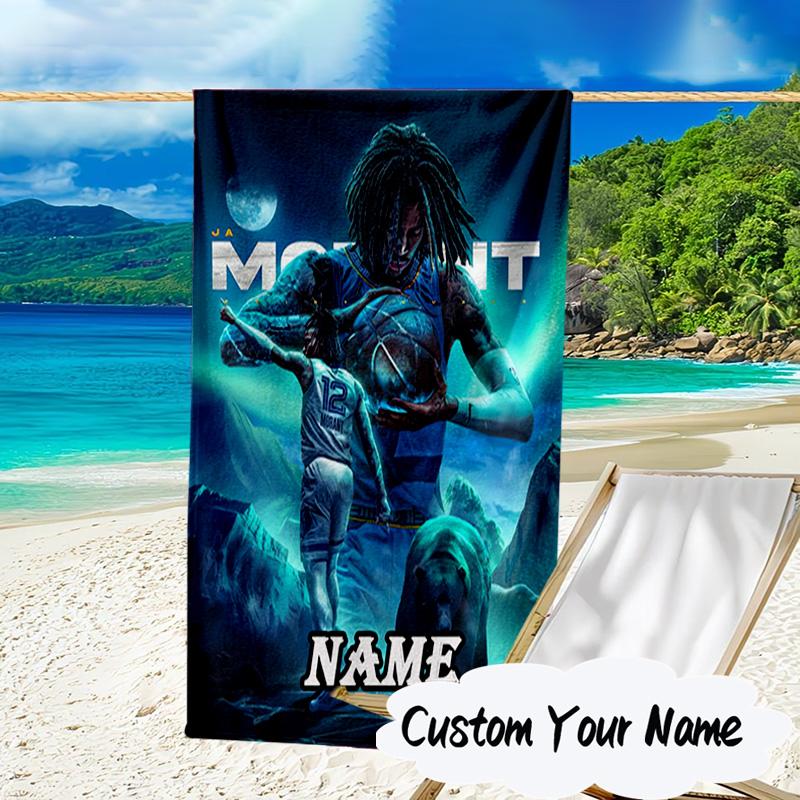 Custom Name Star Player Celebration Microfiber Beach Towel Super Soft & Absorbent for Bath, Beach, Travel Bath Time Accessory, Fan gifts