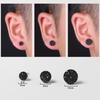 Men's Black Crystal Cluster Earrings - Simple Korean Style with Personality