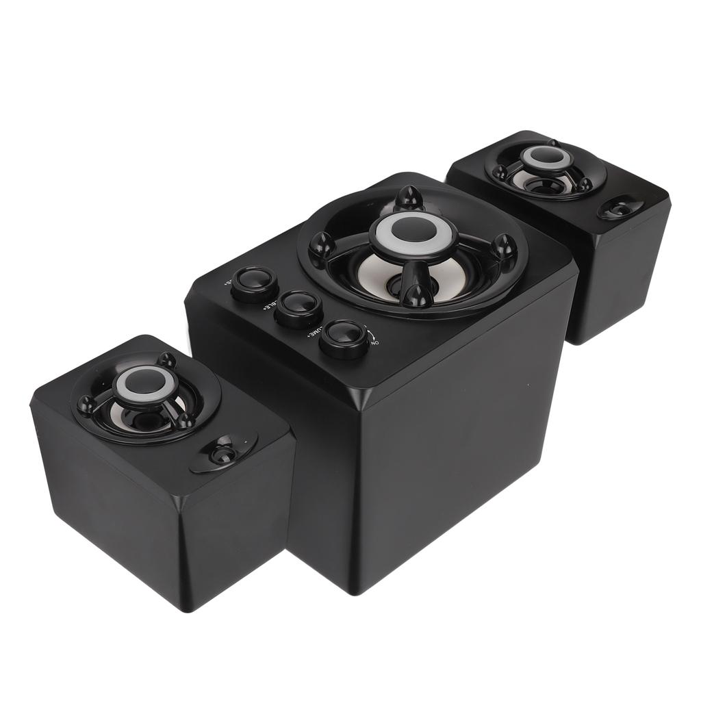 Computer Speaker 2.1 USB Powered Stereo Subwoofer Multimedia Wired Speaker with RGB LED Light for PC Laptop