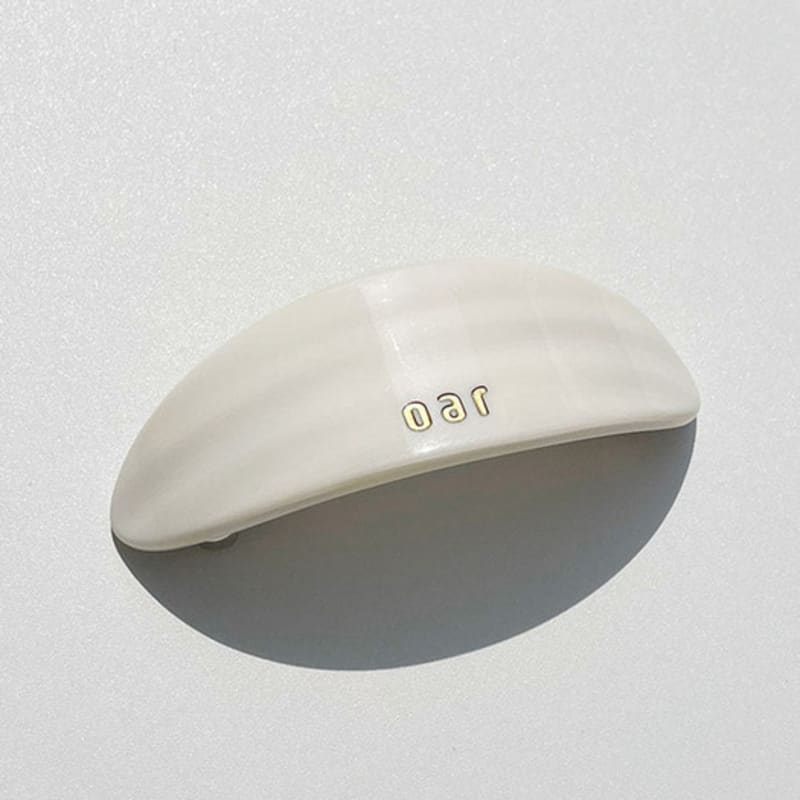 Oar Classic Big Marble Barrette [White]