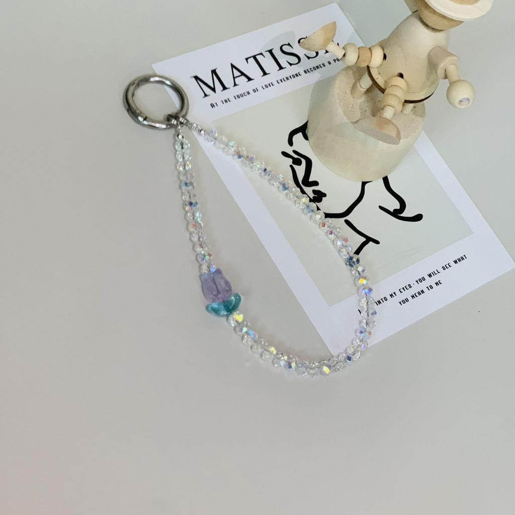 Bling Phone Strap Lanyard With Slip Card Handmade DIY Key Chain Accessories For iPhone 16 CCD Camera Schoolbag Ins Korea Y2K