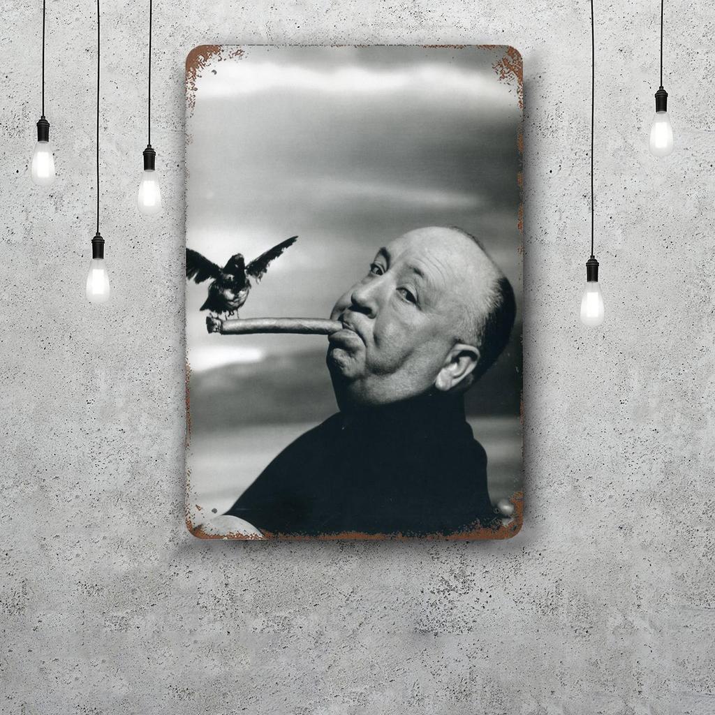Alfred Hitchcock Decor Vintage Metal Signs Tin Signs Captain Poster Decor for Bar Pub Club Man Cave Wall Decoration