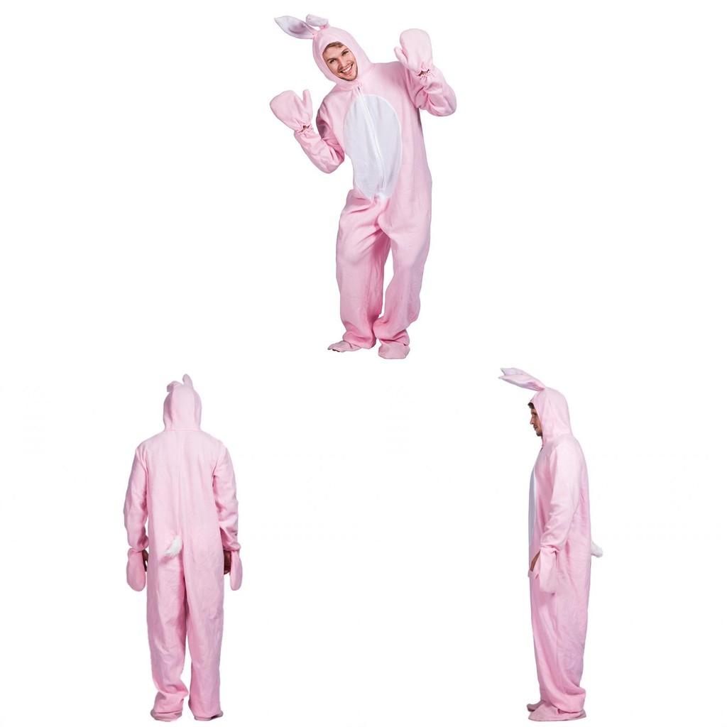 Pink Bunny Costume For Adults With Polyester Material For Cosplay And Halloween Parties