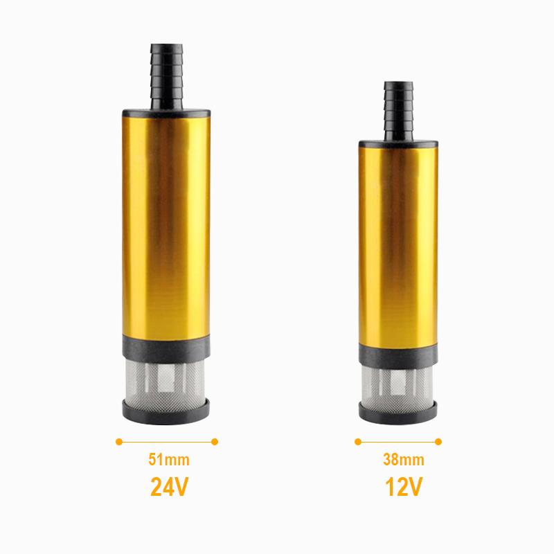 38/51MM Elektrische Autoölpumpe 12V Zum Pumpen von Dieselöl Wasser Kraftstoffförderpumpe 12L/min Tauchbare Aluminiumlegierungsschale