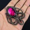 Pink Flash Labradorite 999 Copper Wire Wrapped Jewelry, Handmade Beauteous Gemstone Jewelry Pendant For Women