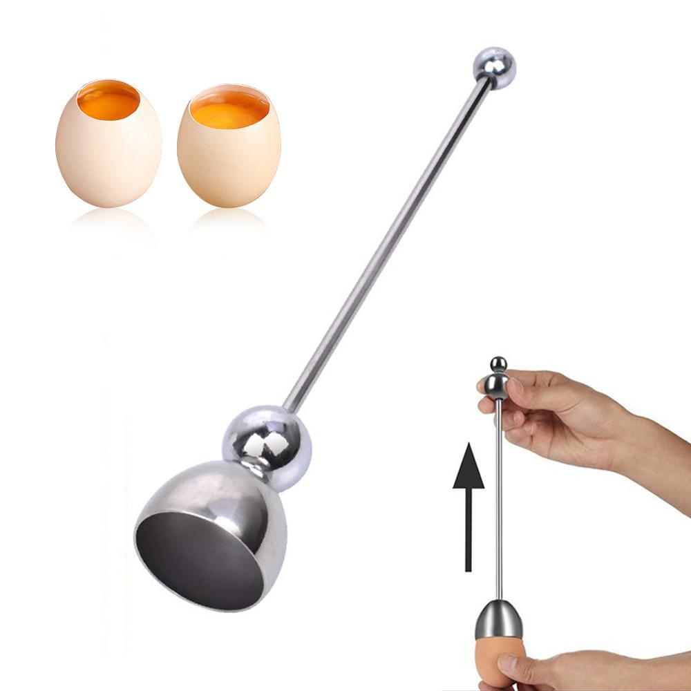 1 Piece Egg Opener Stainless Steel Portable Household French Measuring Ball Glutinous Egg Beater Kitchen Tools