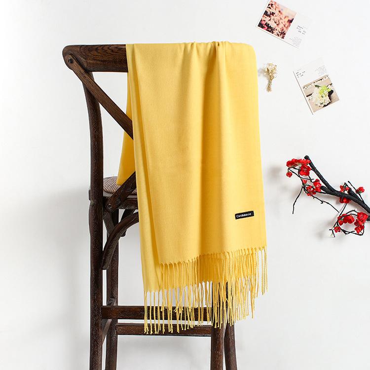 180*70Cm Solid Color Soft Women Scarf Cashmere Lady Shawl Wrap Autumn Winter Pashmina Unisex Female Hijab Headband Free