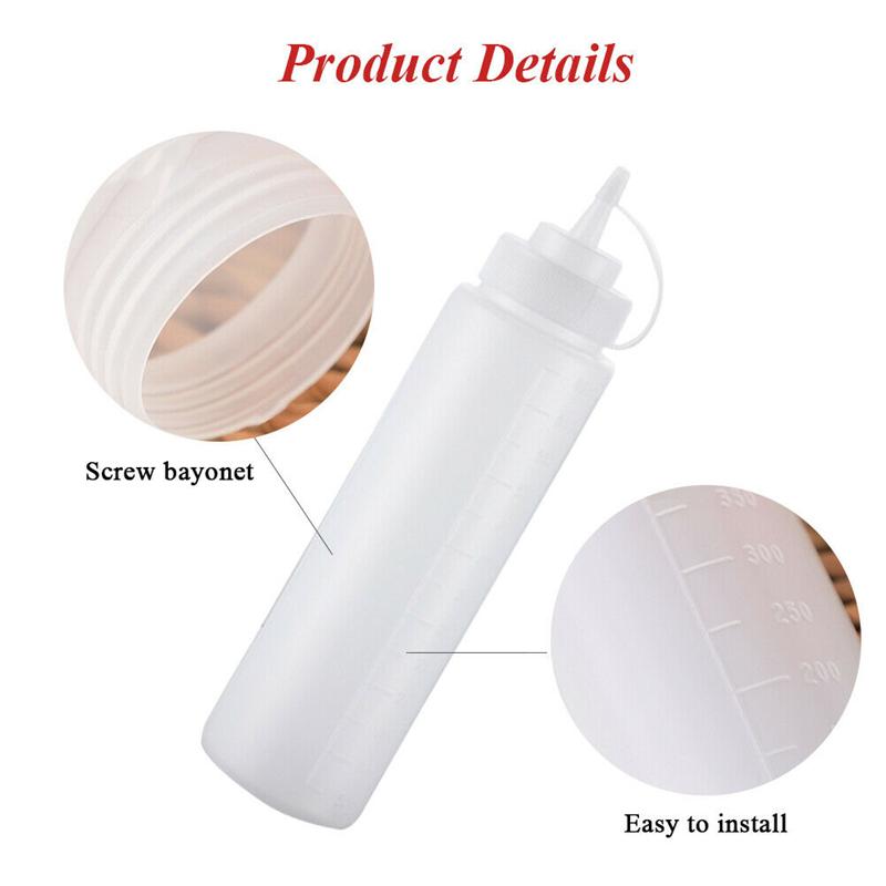 240ml Condiment Squeeze Bottles Enduring Plastic Squeeze Squirt Bottle For Ketchup BBQ Sauces Syrup Condiments Dressings Bottle