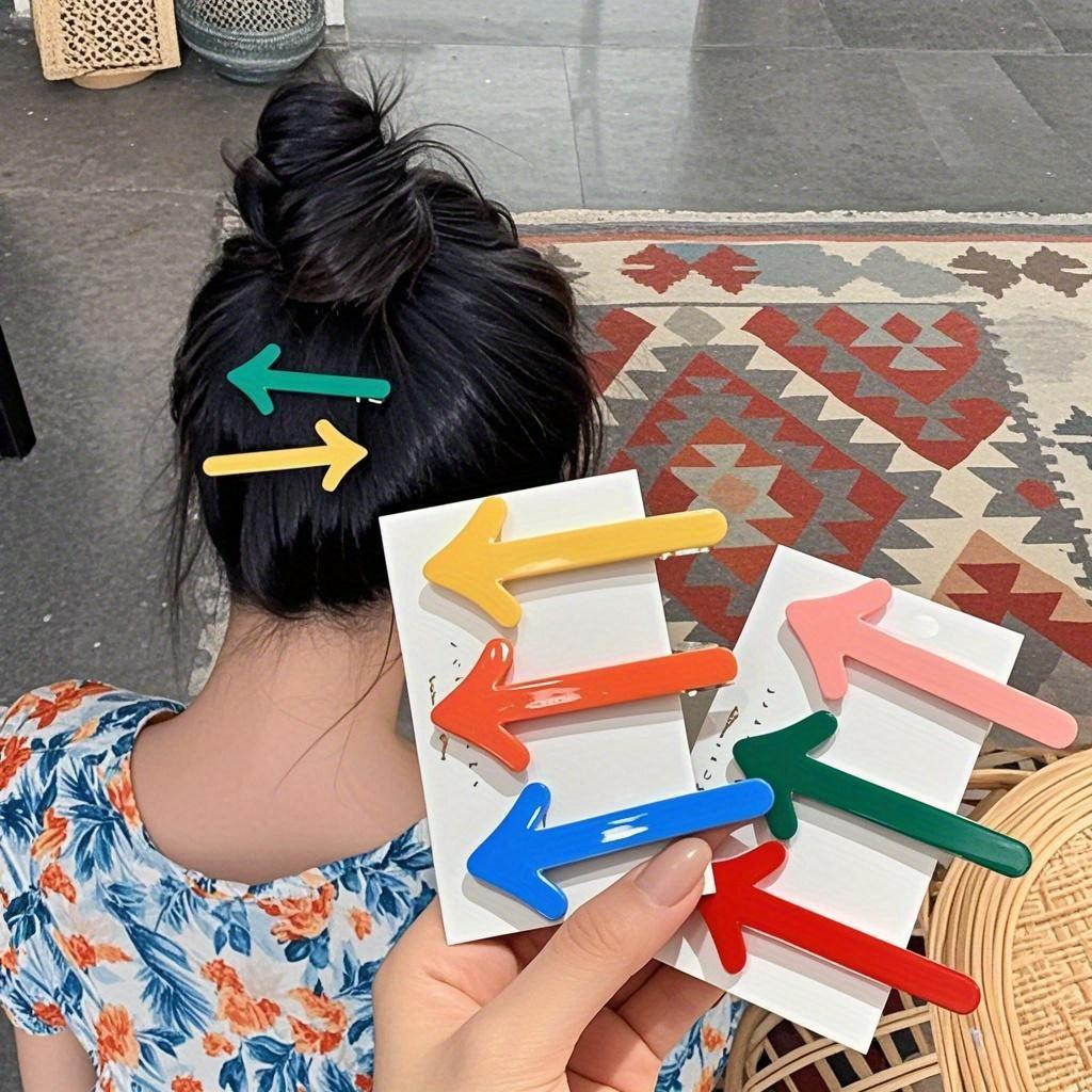 5pcs Simple and Creative Fun Arrow Hair Clip, Edge Clip Headband, Candy Color One Character Clip Hair Clip, Hair Accessoires