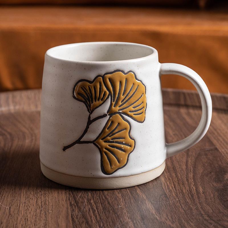 Retro simple ceramic Chinese pastoral breakfast ins wind mug, creative home personalized water cup coffee cup