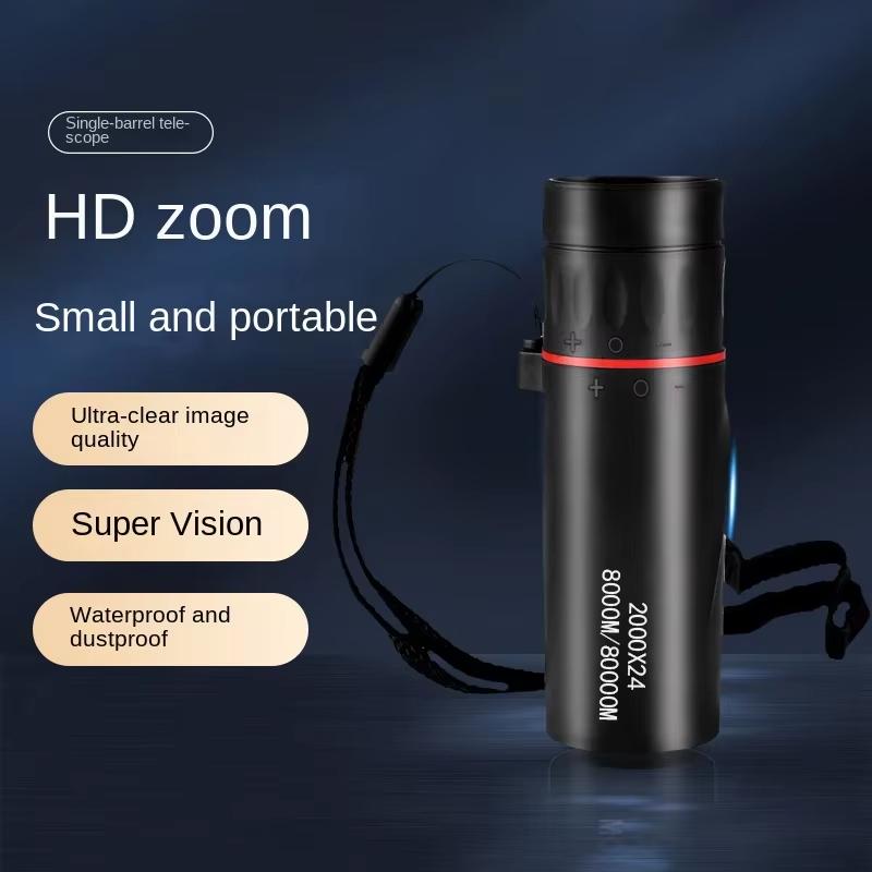 2000x24 HD Monocular Telescope Mini Portable for Outdoor Enthusiasts Mobile Phone Telescope with Holder for Camping Hunting