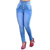 Women Jeans Solid Color Slim Fit Denim High Waist Summer Pants Female Clothes