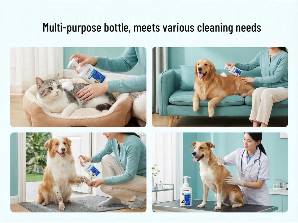 Pet No-Rinse Foam 500ml: Dog & Cat Deodorizing Dry Shampoo Mousse