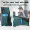 For Samsung Galaxy S24 Ultra Case Imprinted Pattern Card Holder Kickstand Leather Back Cover