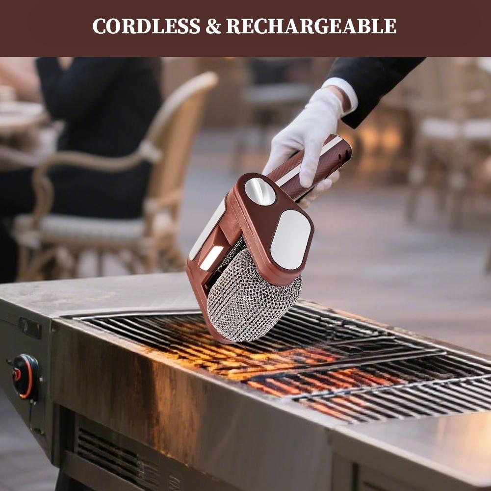 Electric Grill Cleaner Brush with LED Light Cordless Rechargeable Bristle-Free Rotarys Grill Brush BBQ Accessoires Cleaning Tool