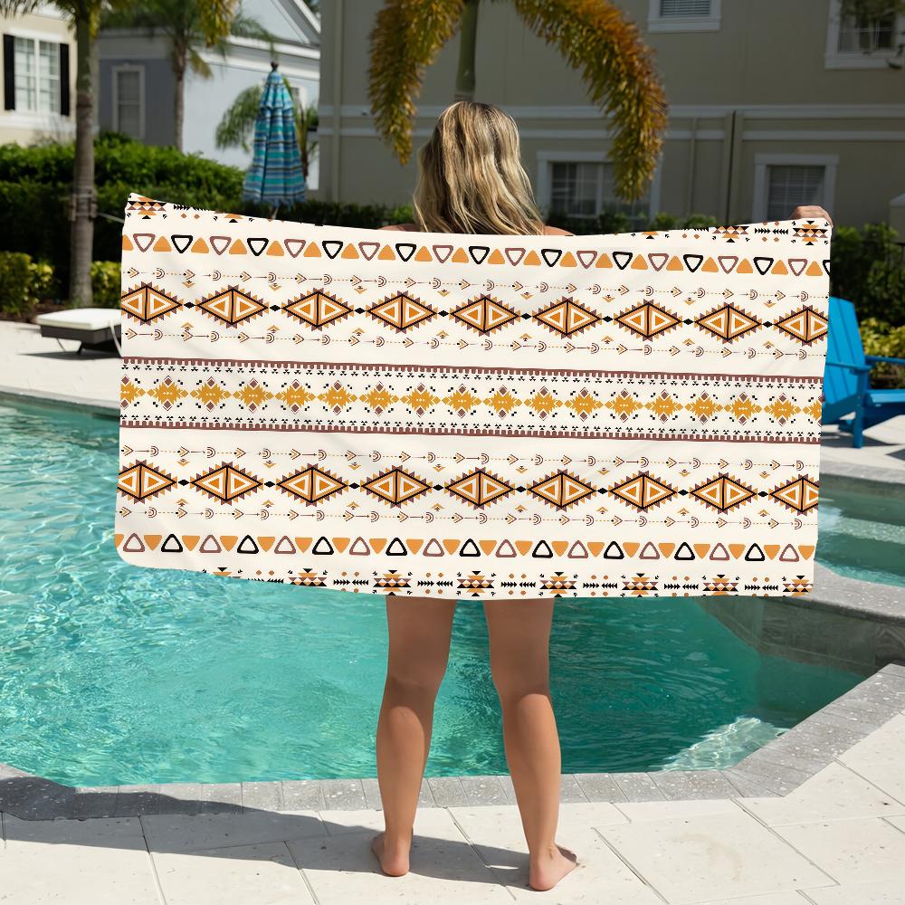 bohemian Geometric Modern Ethnic Style Towel Beach Towel Quick Dry Soft Pool Towels Gift for Travel Gym Shower Camping sports