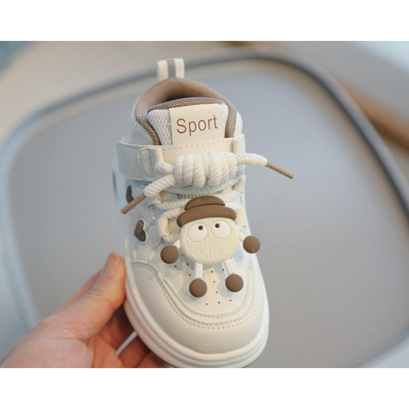 Children’s Sneakers, Spring/Autumn Girls’ White Cartoon High-Top Shoes, Boys’ Casual Skate Shoes, Soft-Soled Baby Shoes