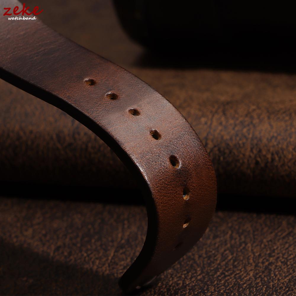 Retro Oil Wax Genuine Leather Watchband Quick Release Butterfly Buckle Calfskin Strap for Rolex 18/19/20/21/22/24mm Wristband