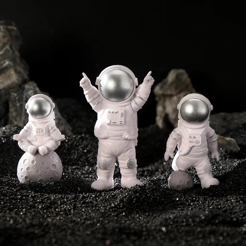 3 pcs Astronaut Figure Statue Figurine Spaceman Sculpture Educational Toy Desktop Home Decoration Astronaut Model For Kids Gift