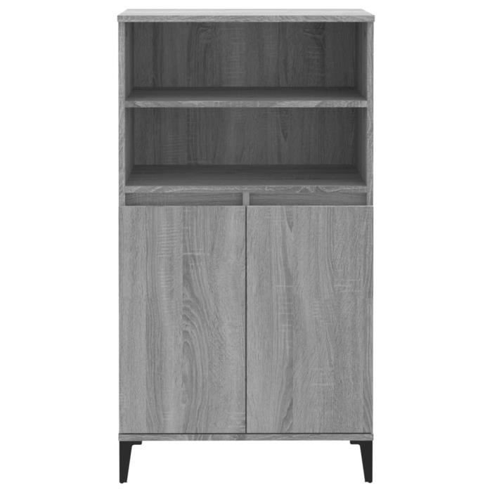 821234 vidaXL Highboard Sonoma Grey 60x36x110 Cm Engineered Wood
