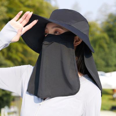 Women's Bucket Hat Summer Hats For Women Sun Protection Outdoor Fishing Hat Mask Neck Sunshade Anti UV Fisherman Cap Foldable