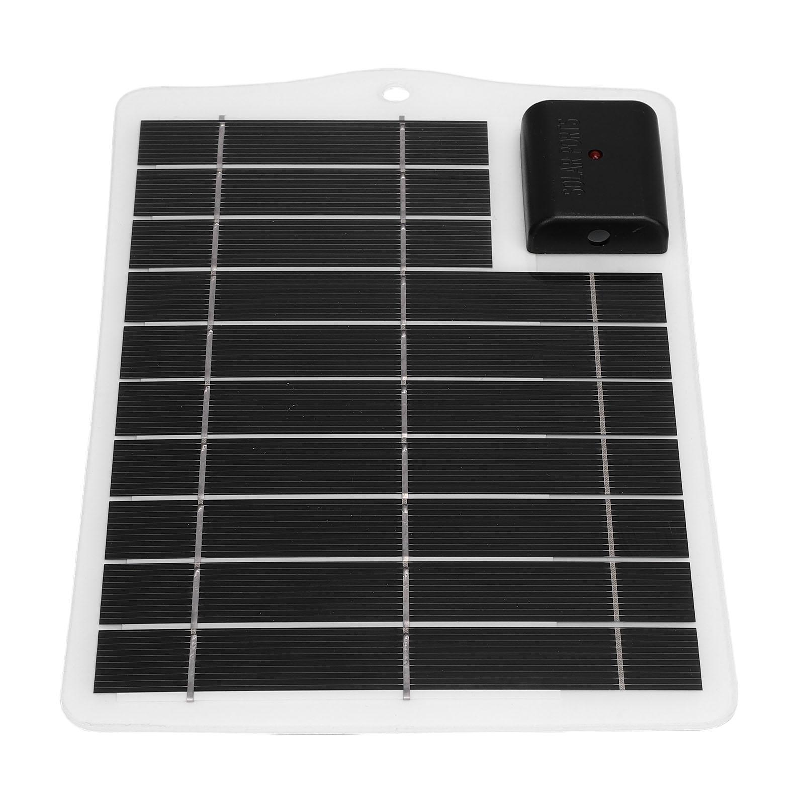 

7W Solar Panel Charger Monocrystalline Silicon Portable Small Solar Panel for Outdoor Emergency Black White белый